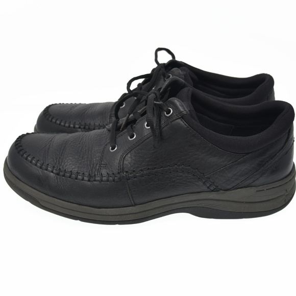 *CLARKS Sz 12M Black Leather Oxford Comfort Moc main image 5